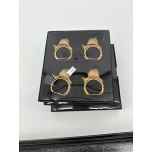 Bombay Company Gold Tone Metal Enamel Snail Napkin Rings Set of 12 Table Decor